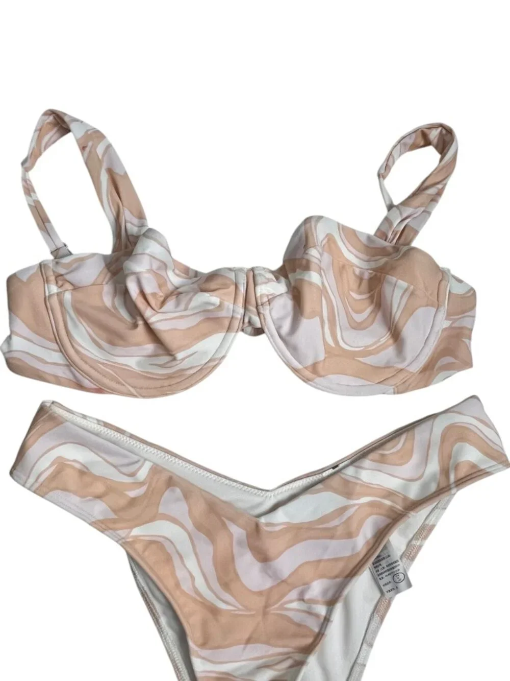 Abercrombie Blush Swirl Underwire Bikini Set Pink Floral Print Swim Small